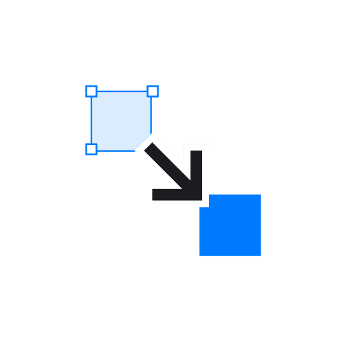 Plugin icon: a selected blue frame with an arrow pointing to a smaller exported icon