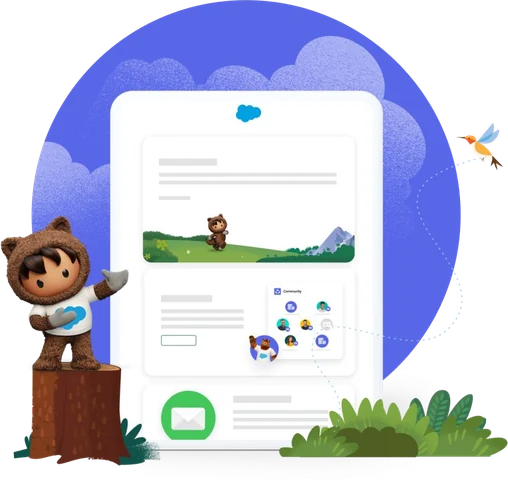Astro beside an email built in Marketing Cloud